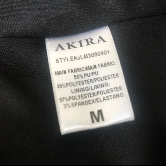 AKIRA Black AYLA Faux Leather Corset Crop Top size Medium moto biker-core goth - Picture 12 of 16